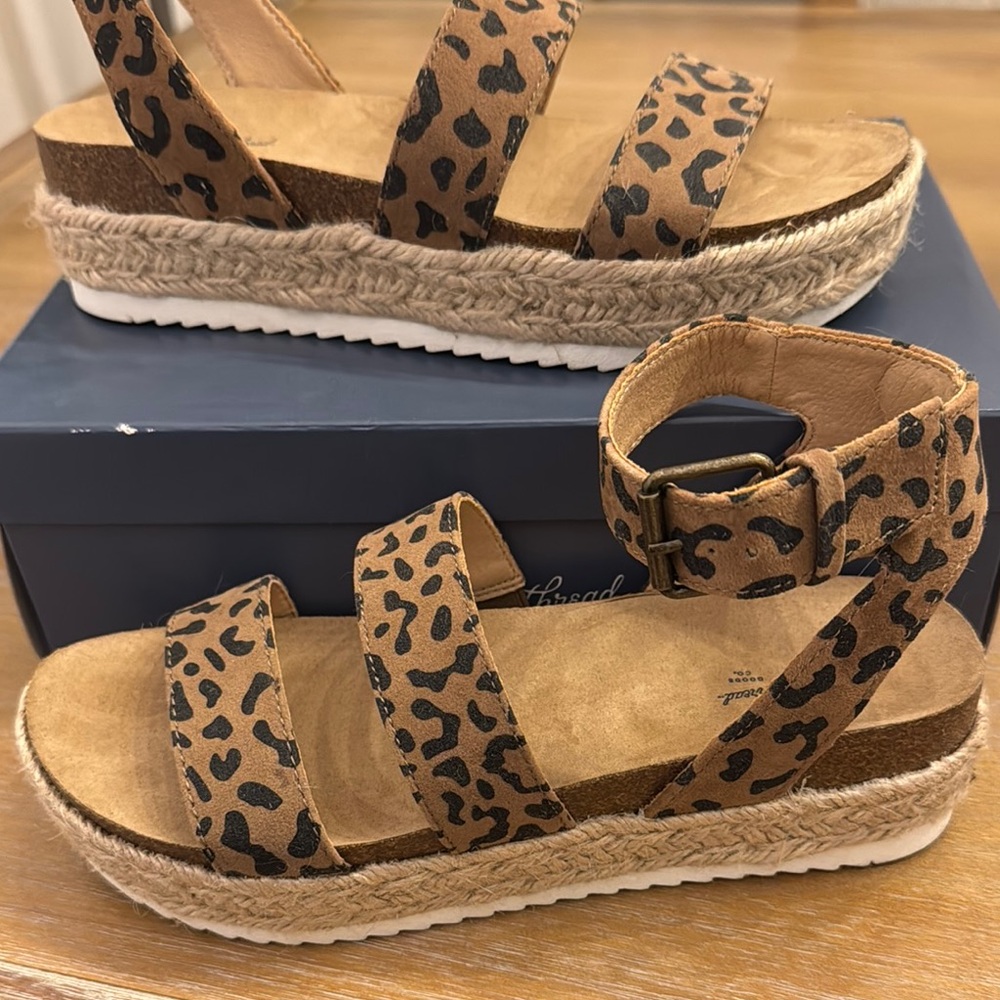 Leopard Print Espadrille Sandals